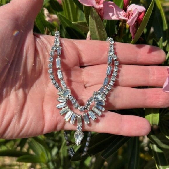 KRAMER “The Diamond Look” Rhinestone Choker NECKLACE - Picture 3 of 9